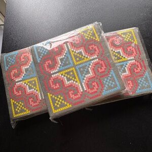 NWT 3 Eco Notepads, PooPoo paper, cross stitch cover design